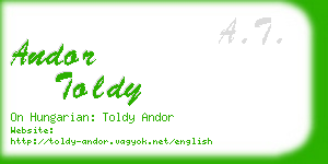 andor toldy business card